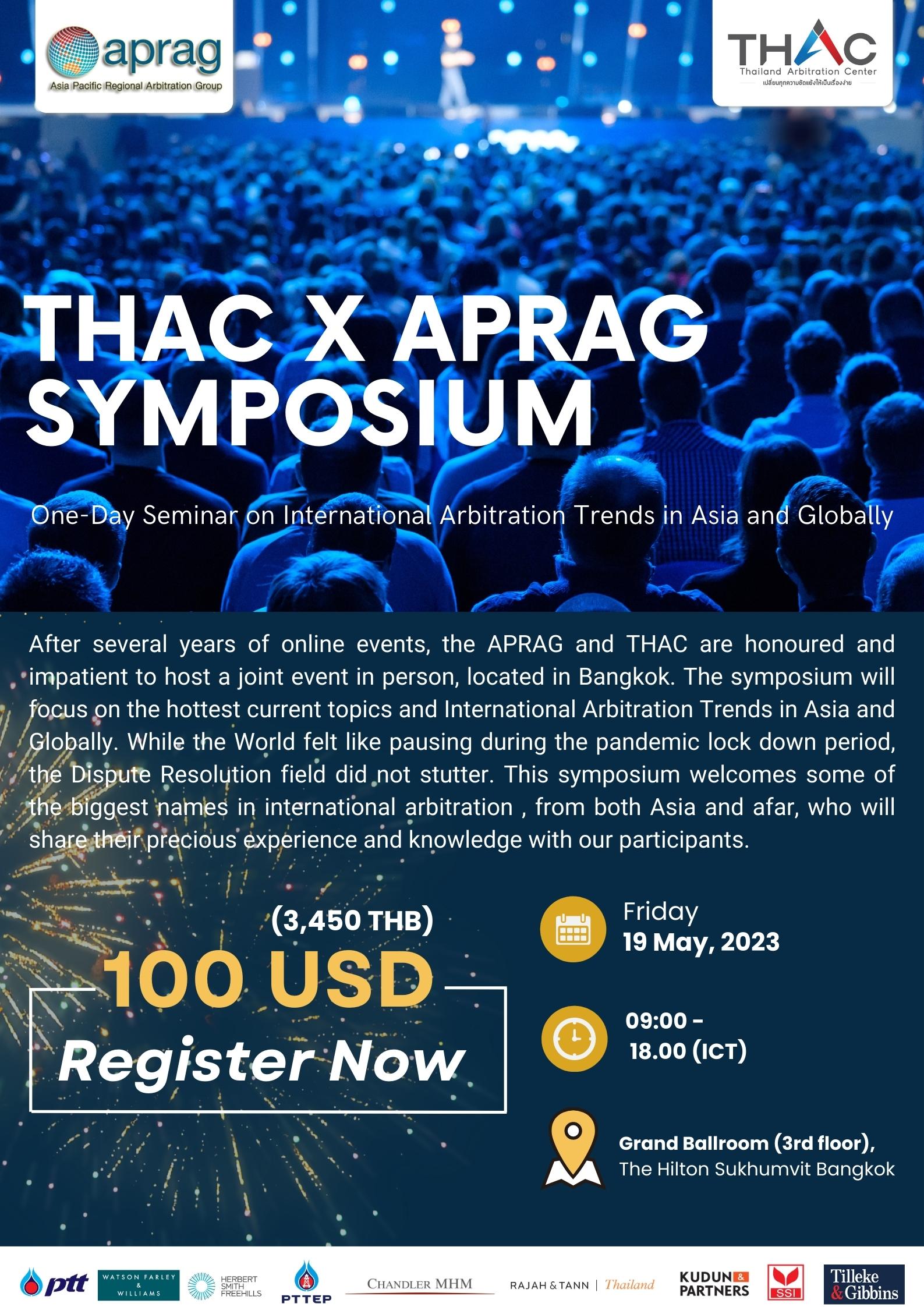 THAC x APRAG Symposium: One-Day Seminar on International Arbitration Trends  in Asia and Globally